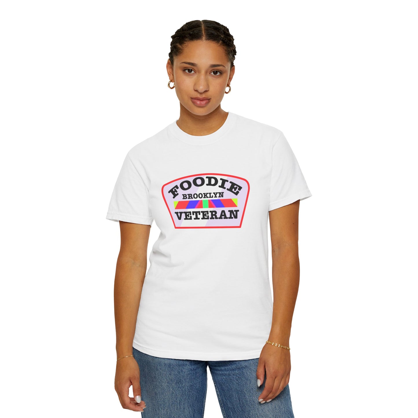 L.O.E.F Foodie Veteran BROOKLYN Unisex Tee Shirt (Soft Pink)