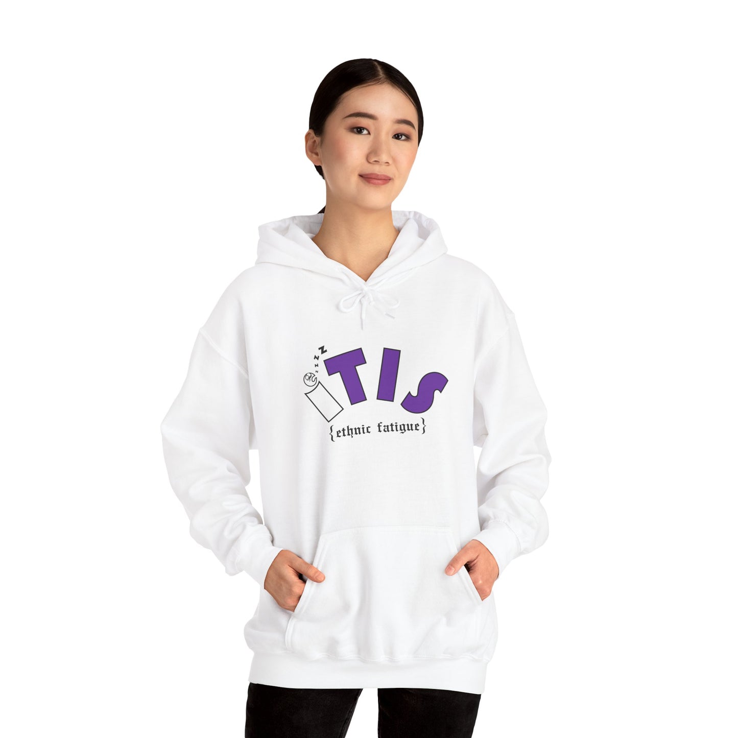 L.O.E.F ITIS Unisex Hooded Sweatshirt (White and Purple)