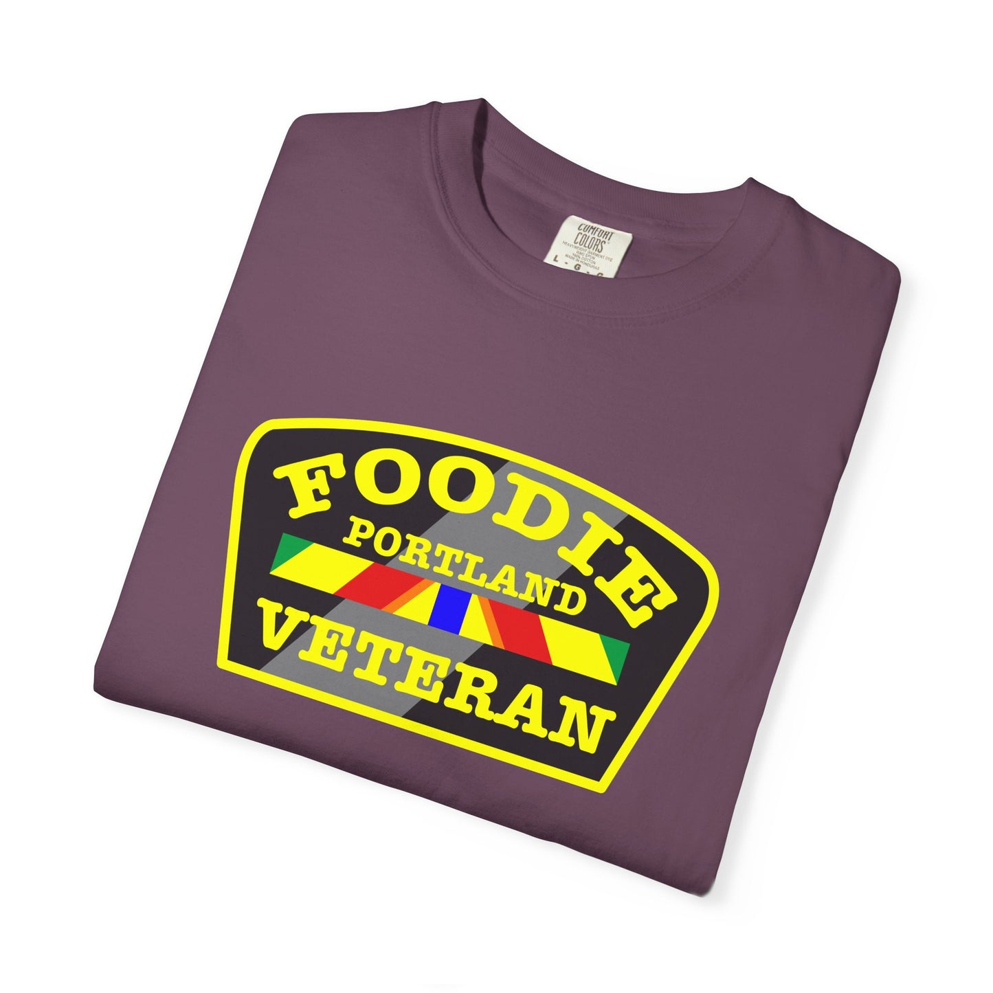 L.O.E.F Foodie Veteran PORTLAND Unisex Tee Shirt (Yellow)