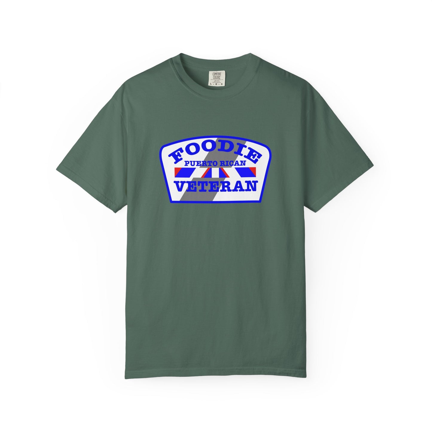 L.O.E.F Foodie Veteran Puerto Rican Unisex Tee Shirt (Blue)