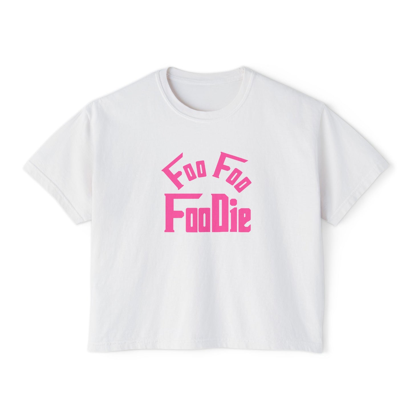 L.O.E.F FOO FOO FOODIE Women Boxy Tee(Hot Pink)