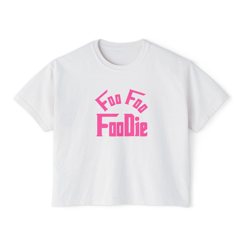 L.O.E.F FOO FOO FOODIE Women Boxy Tee(Hot Pink)