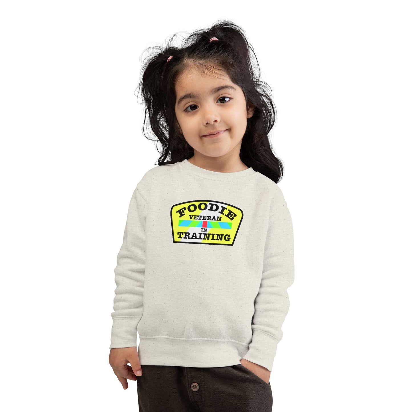 L.O.E.F Foodie Veteran In Training Toddler Sweatshirt (Black and Yellow)