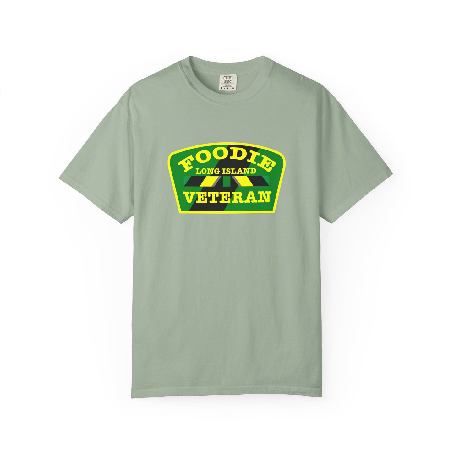 L.O.E.F Foodie Veteran Long Island Unisex Tee Shirt (Yellow and Green)