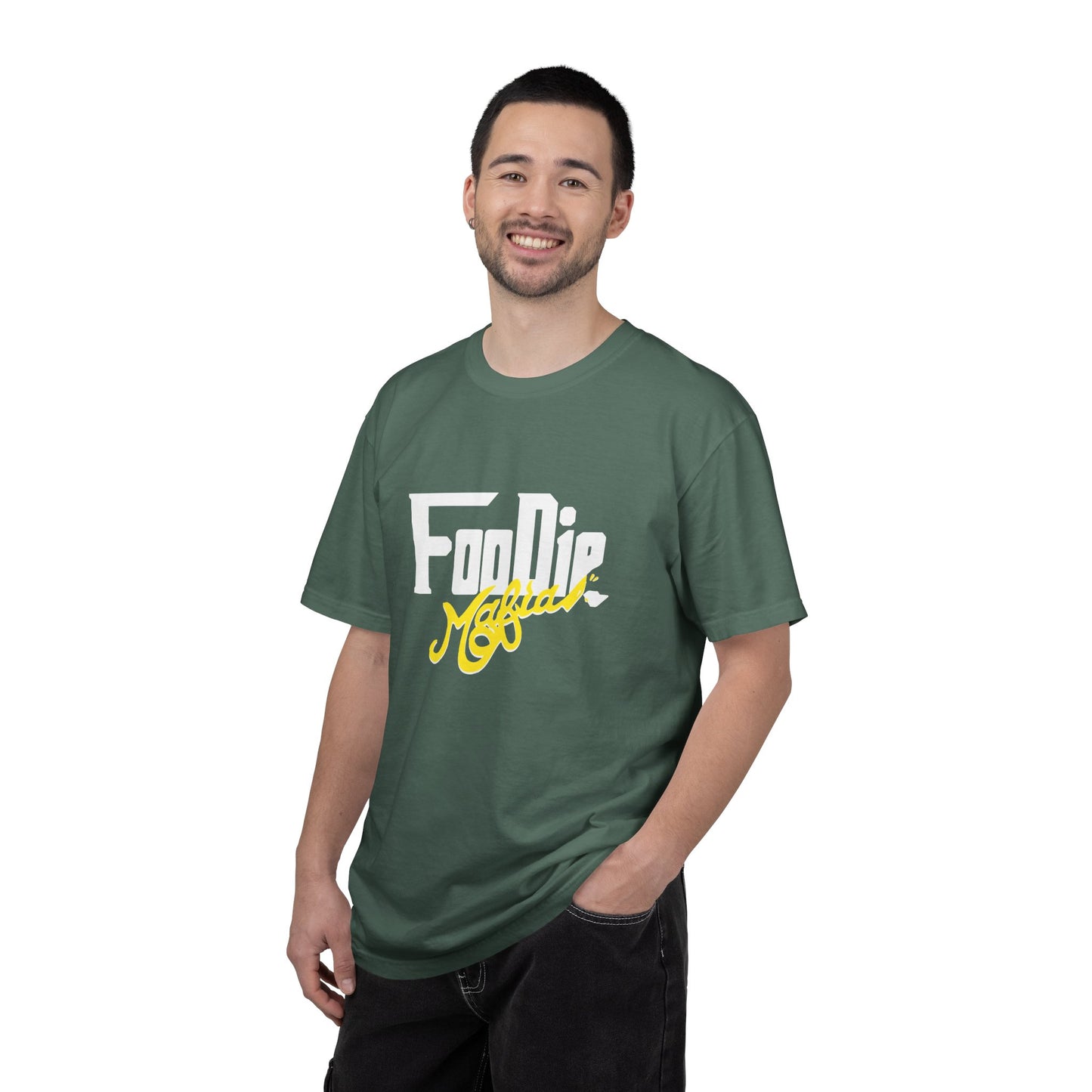 L.O.E.F White Foodie Mafia Unisex Tee shirt (Bright Yellow)