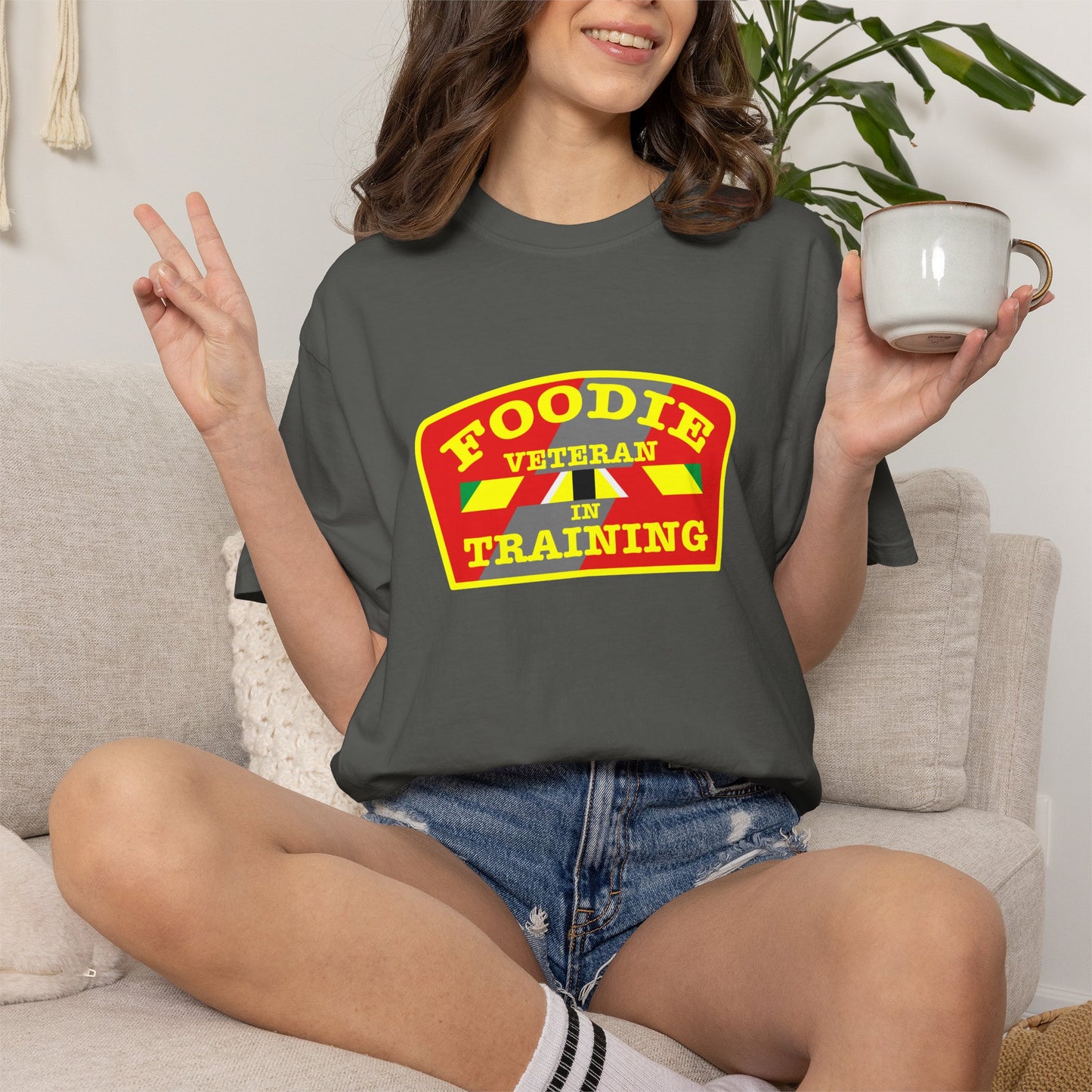 L.O.E.F Foodie Veteran IN TRAINING Unisex Tee Shirt (Yellow)