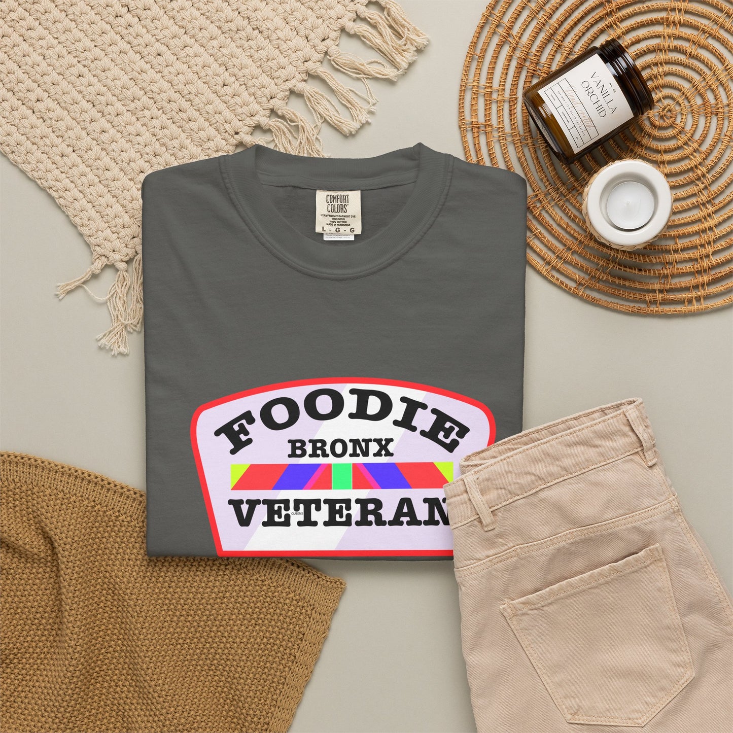 L.O.E.F Foodie Veteran Bronx Unisex Tee Shirt (Soft Pink)