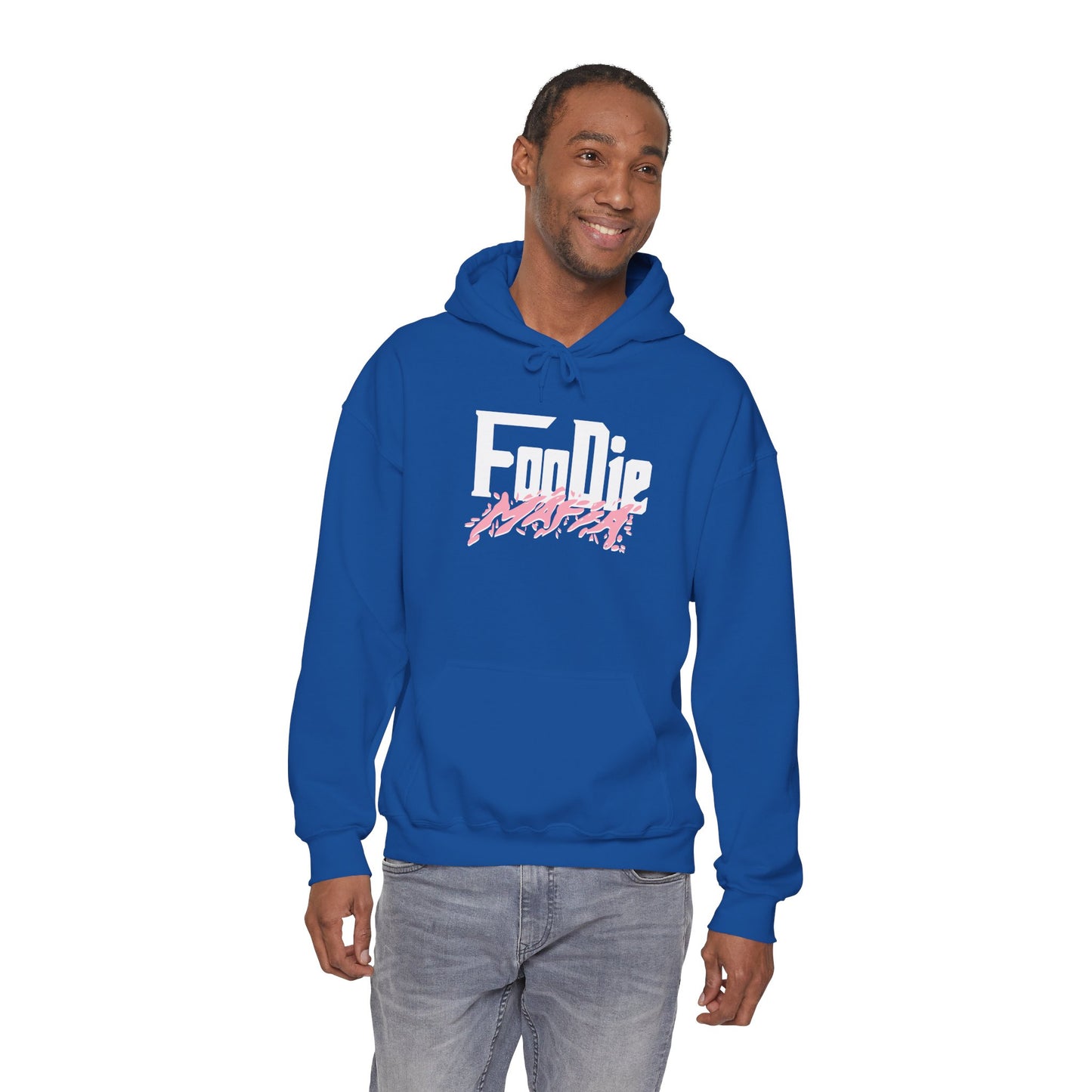 L.O.E.F White Foodie Mafia Unisex Hooded Sweatshirt (Soft Pink)