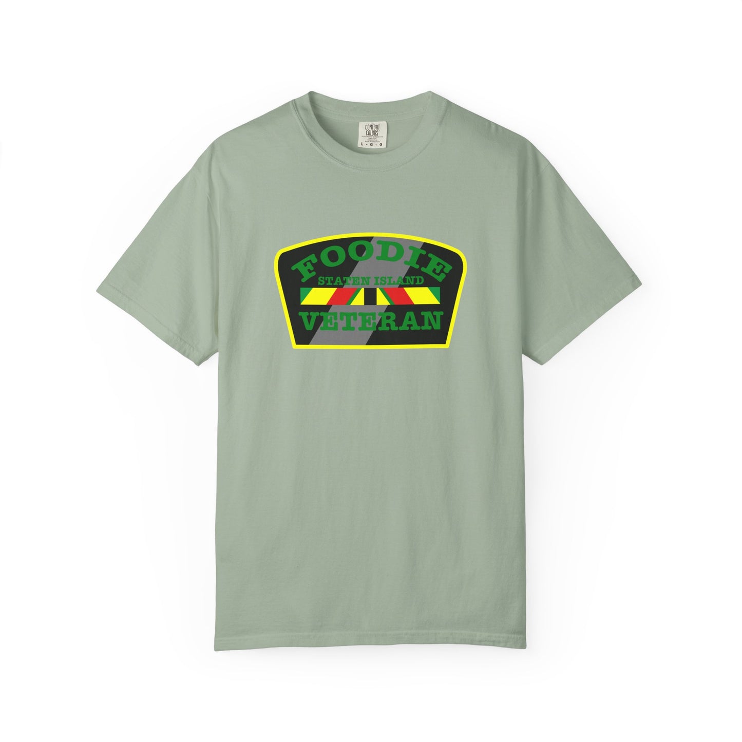 L.O.E.F Foodie Veteran STATEN ISLAND Unisex Tee Shirt (Green)