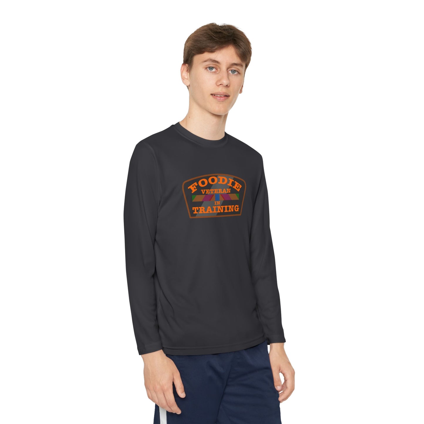 L.O.E.F Foodie Veteran In Training Youth Long Sleeve Tee (Orange)