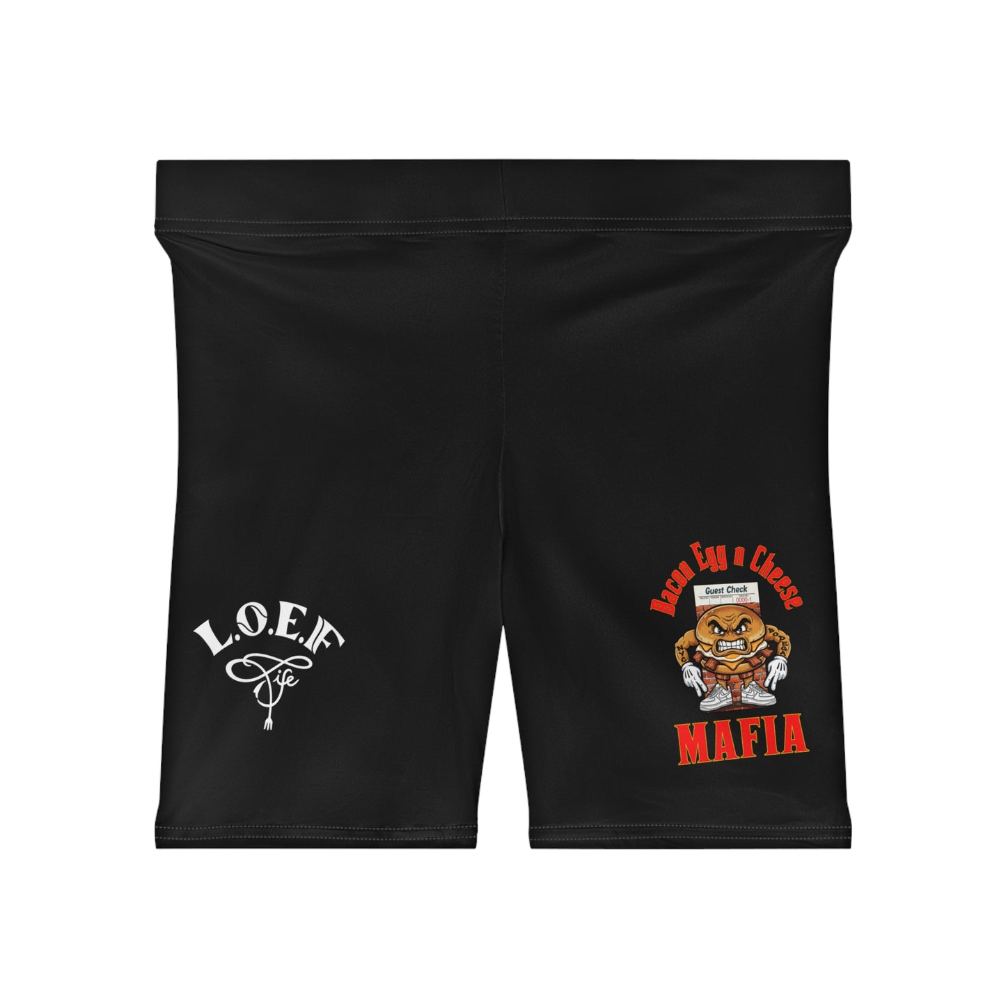 L.O.E.F Bacon Egg n Cheese Mafia Women Biker Short