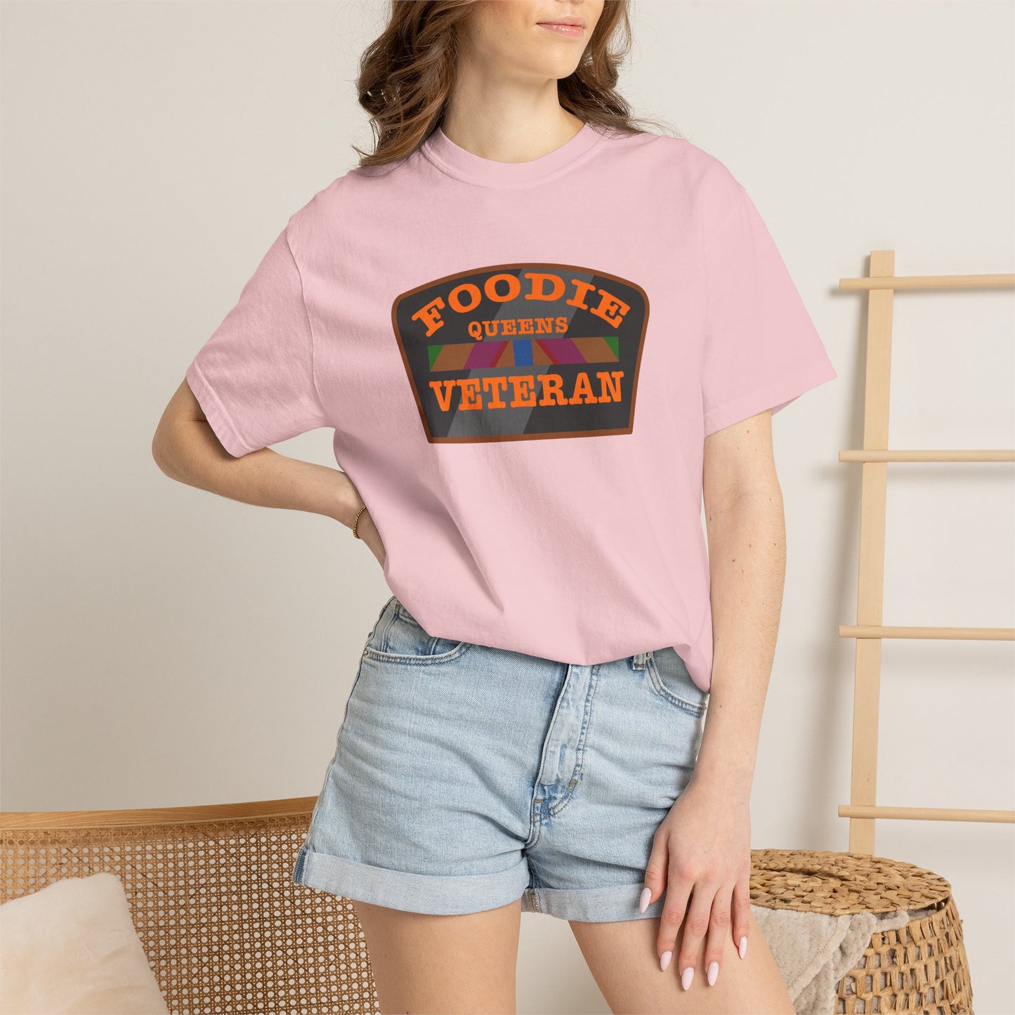 L.O.E.F Foodie Veteran QUEENS Unisex Tee Shirt (Orange)