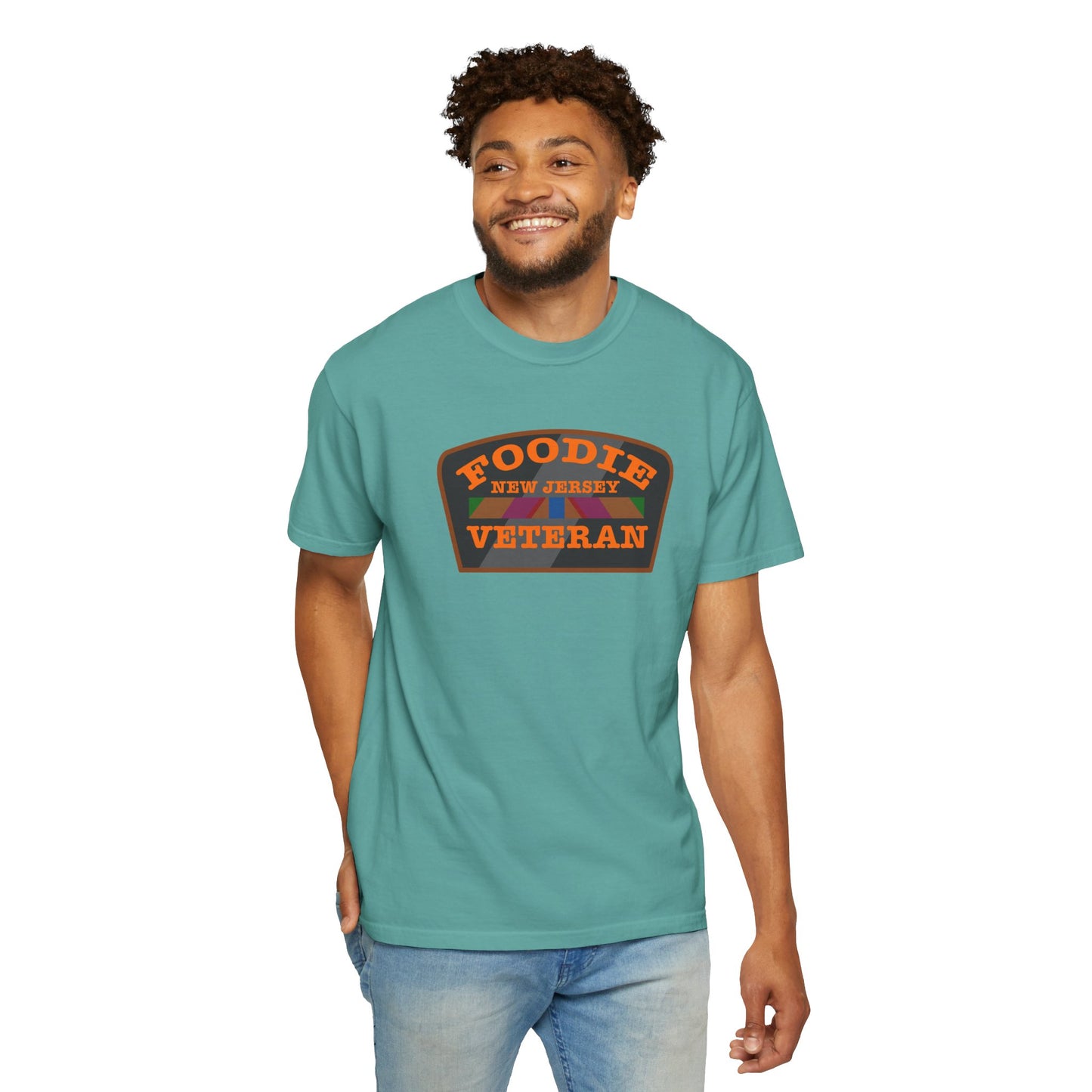L.O.E.F Foodie Veteran NEW JERSEY Unisex Tee Shirt (Orange)