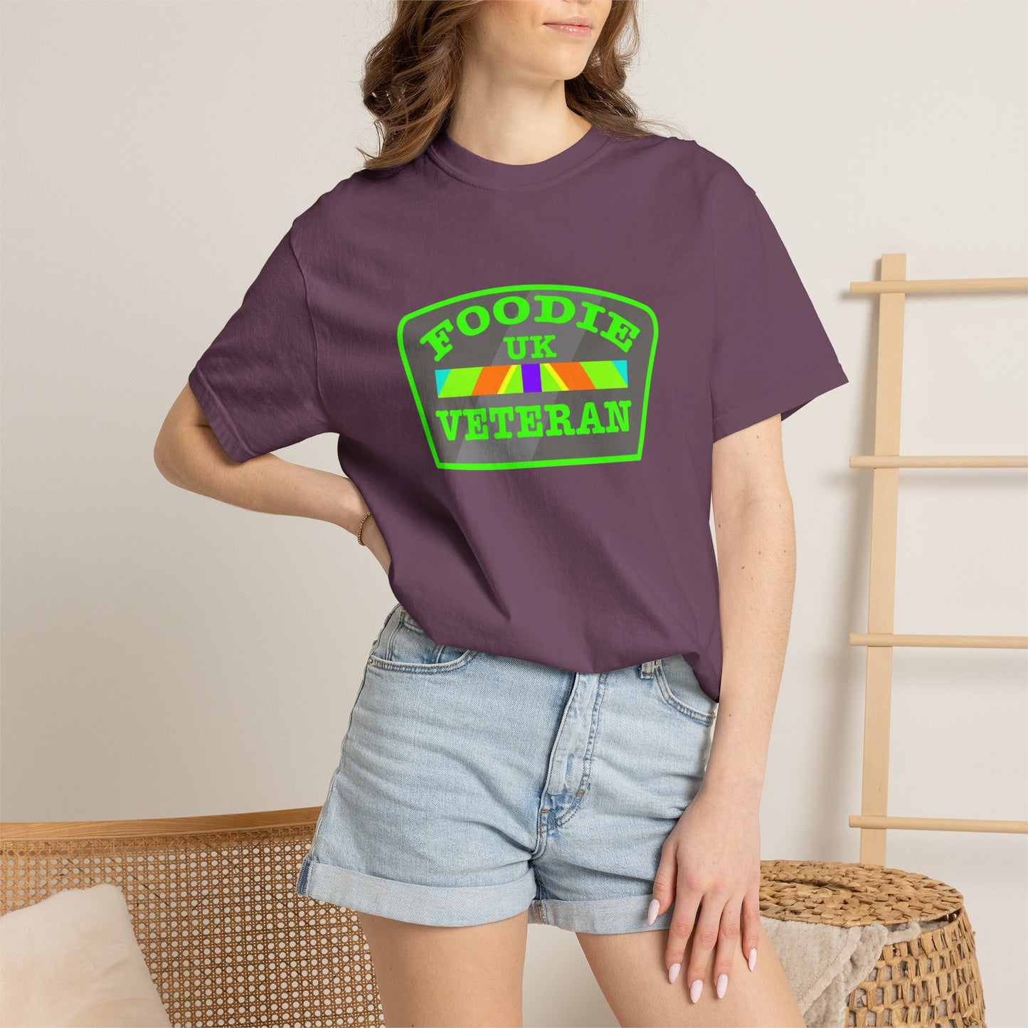 L.O.E.F Foodie Veteran UK Unisex Tee Shirt (Neon Green)