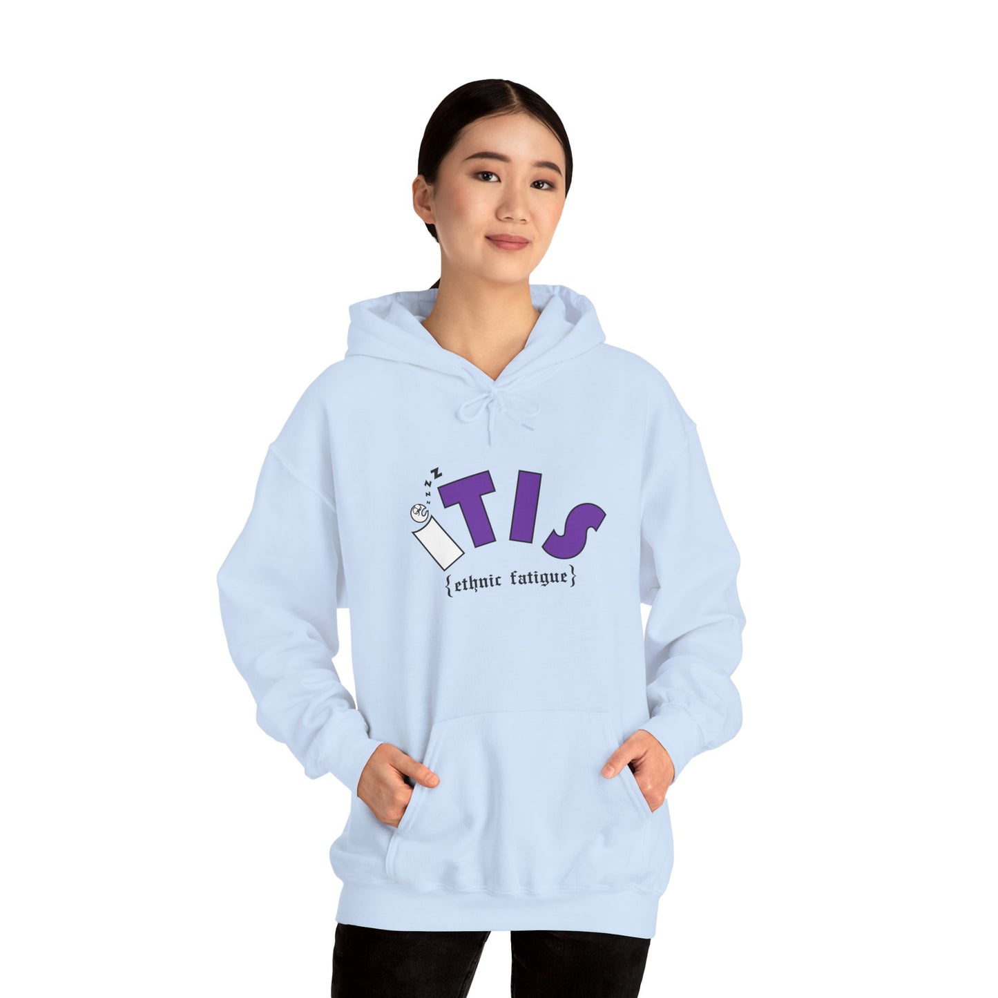 L.O.E.F ITIS Unisex Hooded Sweatshirt (White and Purple)