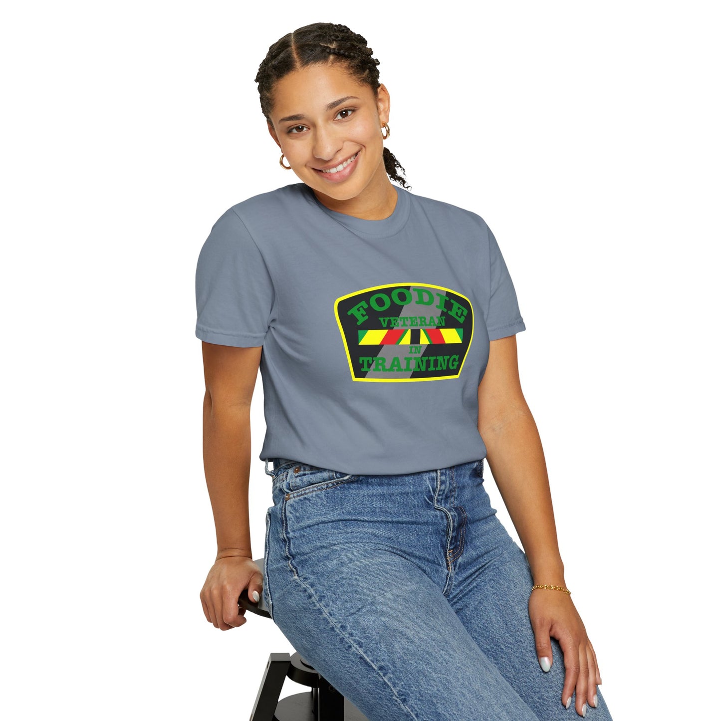 L.O.E.F Foodie Veteran IN TRAINING Unisex Tee Shirt (Green)