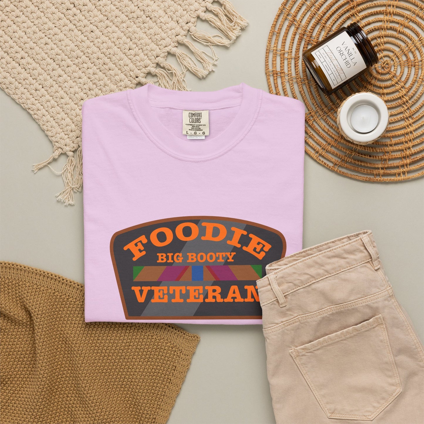 L.O.E.F Foodie Veteran BIG BOOTY Unisex Tee Shirt (Orange)