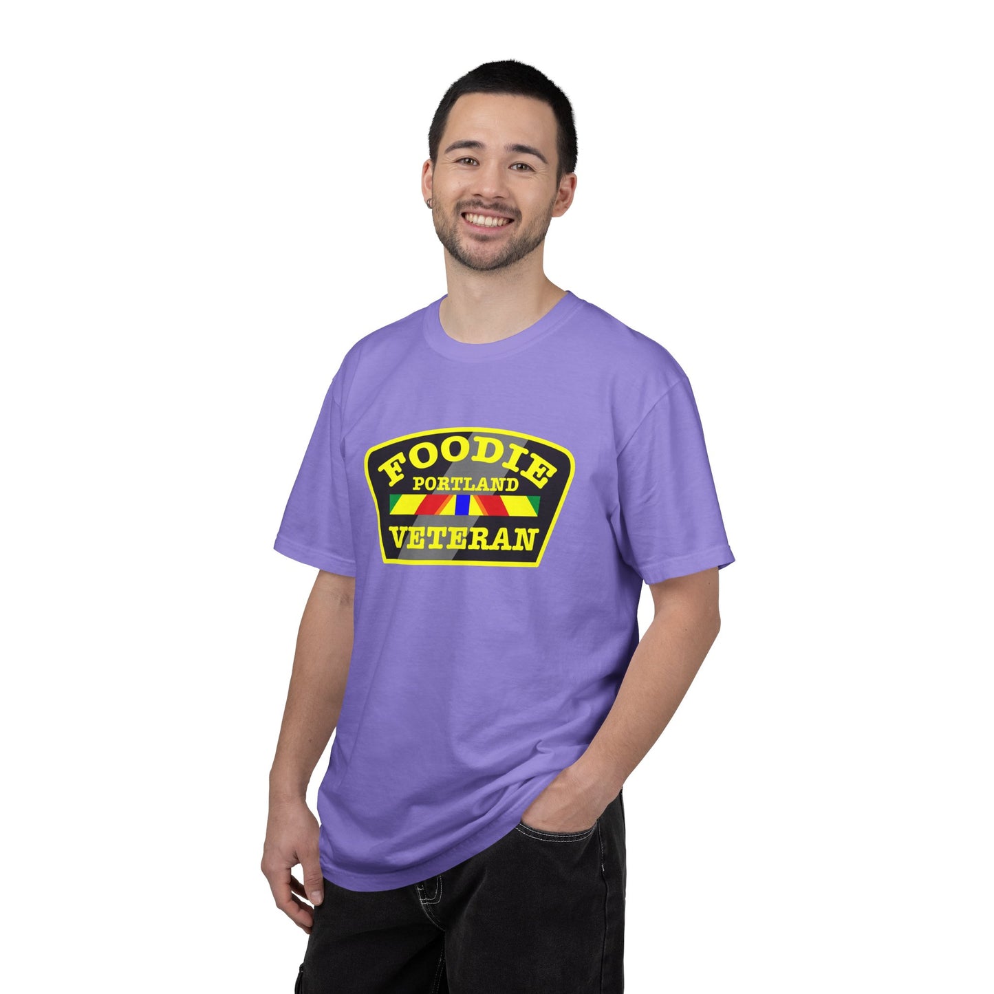 L.O.E.F Foodie Veteran PORTLAND Unisex Tee Shirt (Yellow)