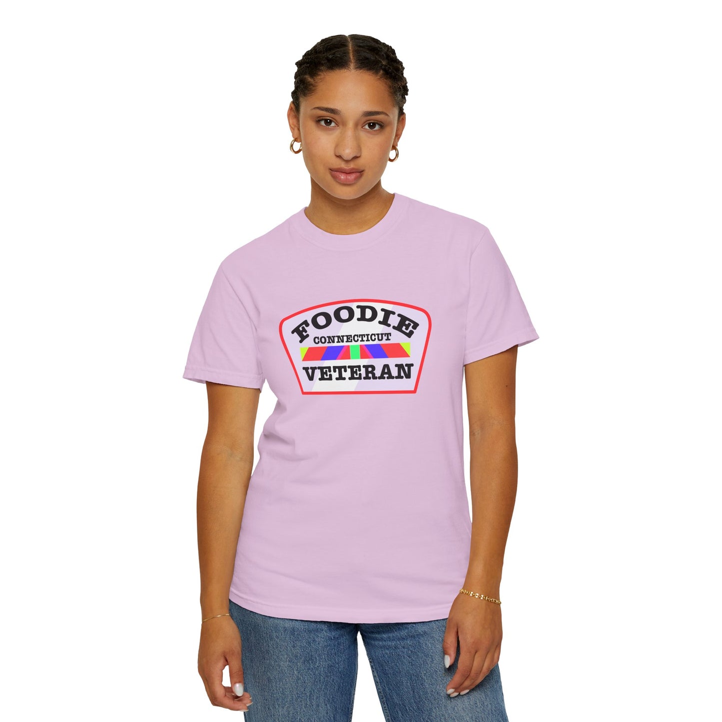 L.O.E.F Foodie Veteran CONNECTICUT Unisex Tee Shirt (Soft Pink)