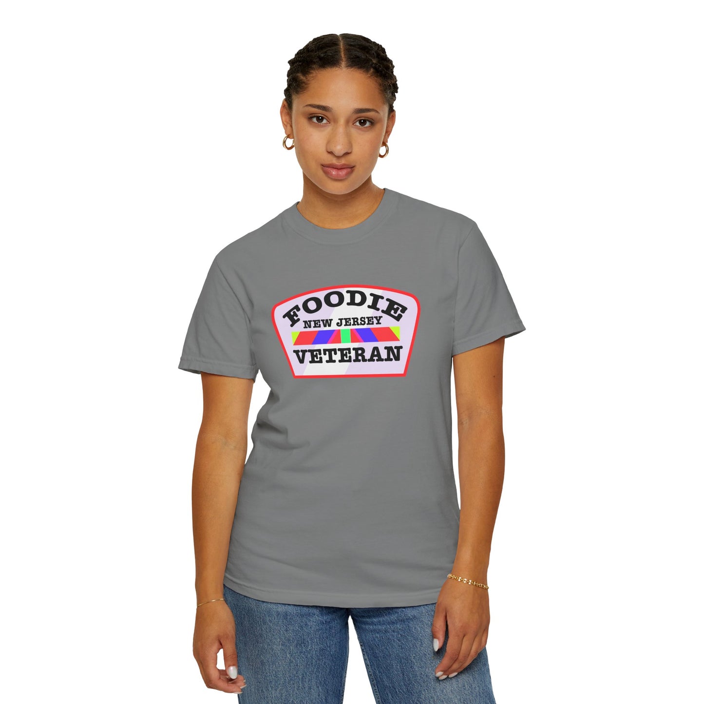 L.O.E.F Foodie Veteran NEW JERSEY Unisex Tee Shirt (Soft Pink)