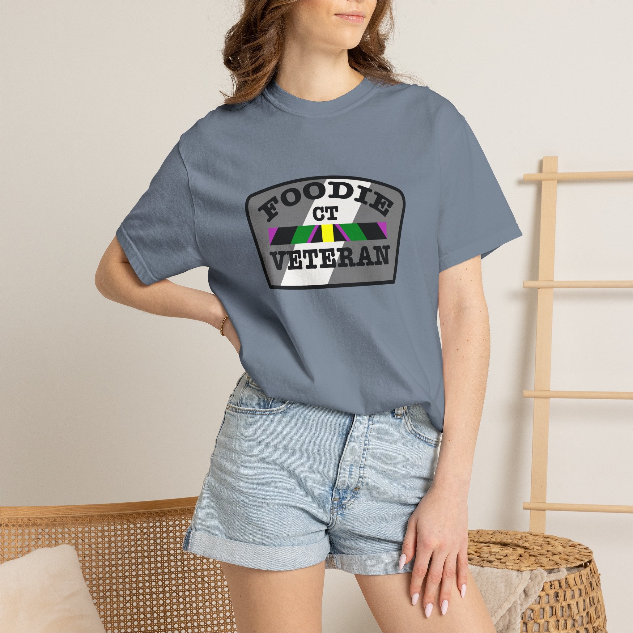 L.O.E.F Foodie Veteran CT Unisex Tee Shirt (Gray)
