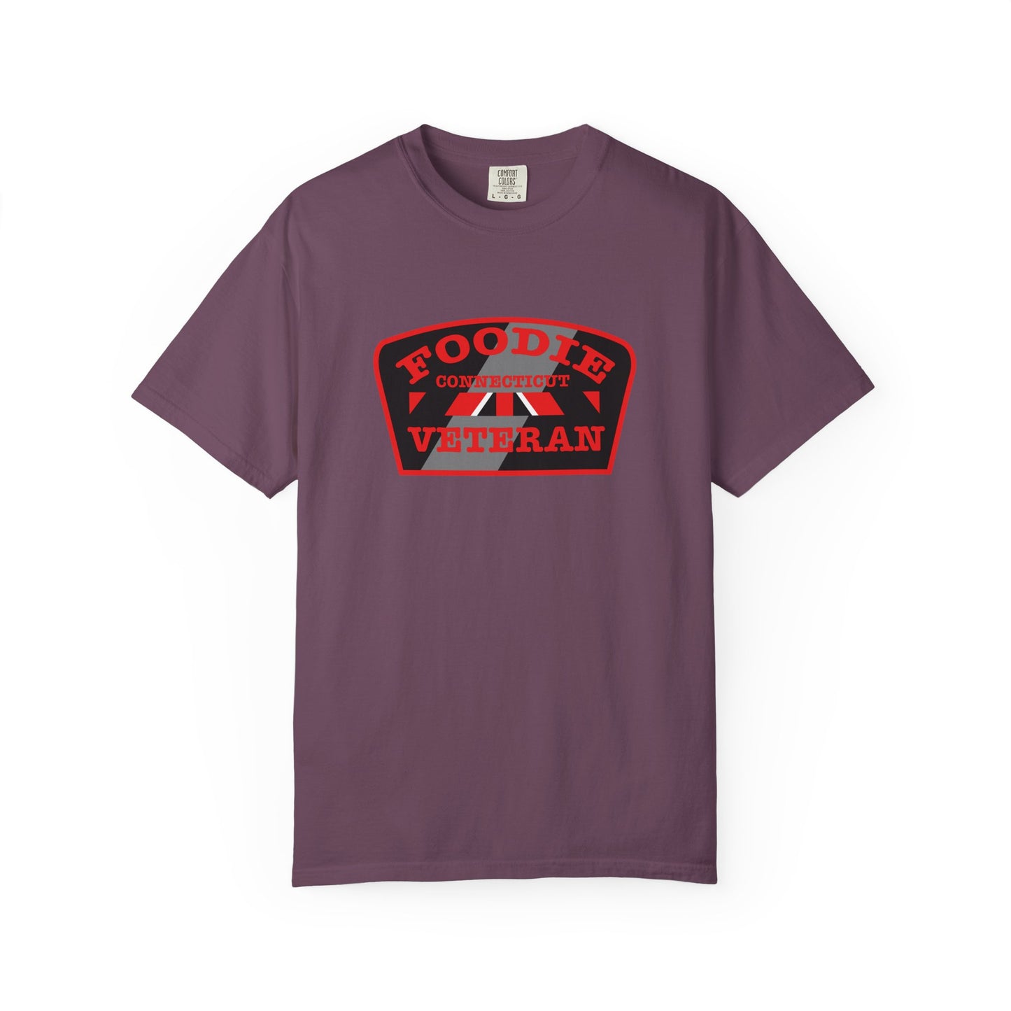 L.O.E.F Foodie Veteran CONNECTICUT Unisex Tee Shirt (Red)
