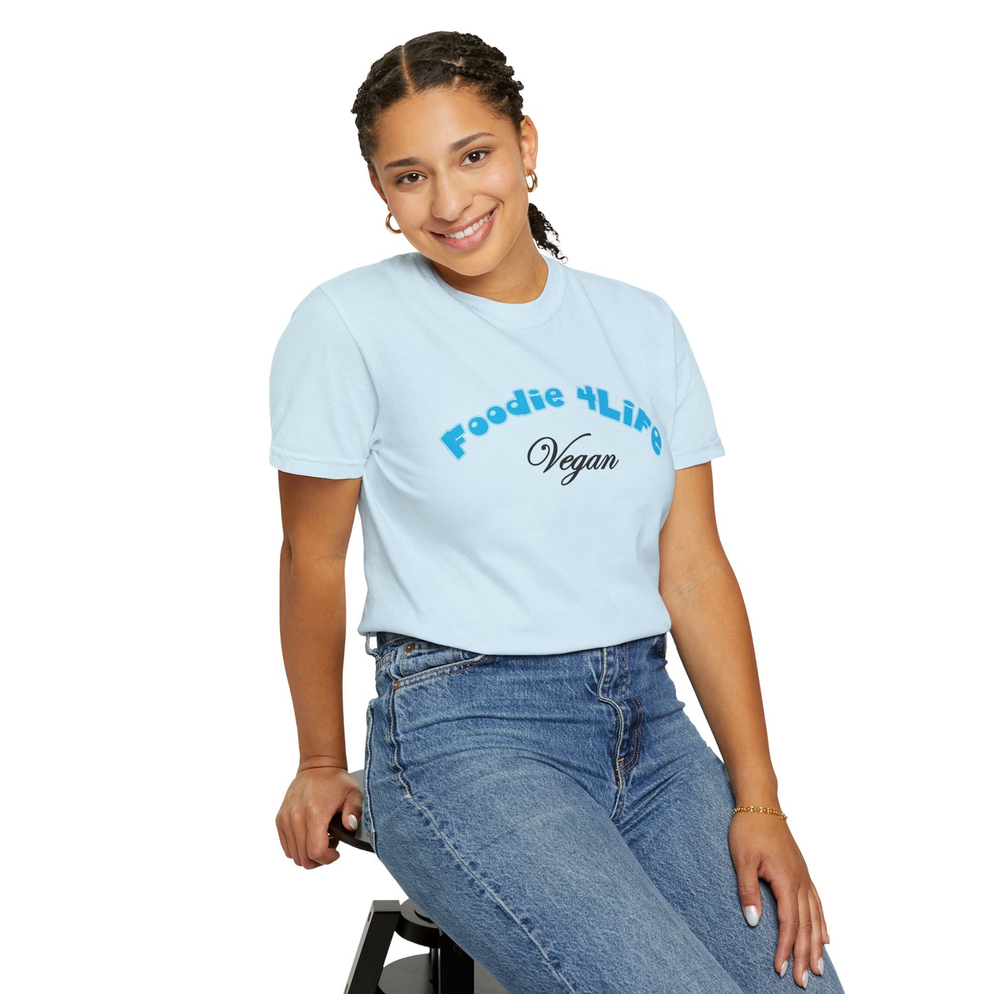 L.O.E.F Foodie 4Life Vegan Unisex Tee Shirt (Sky Blue)
