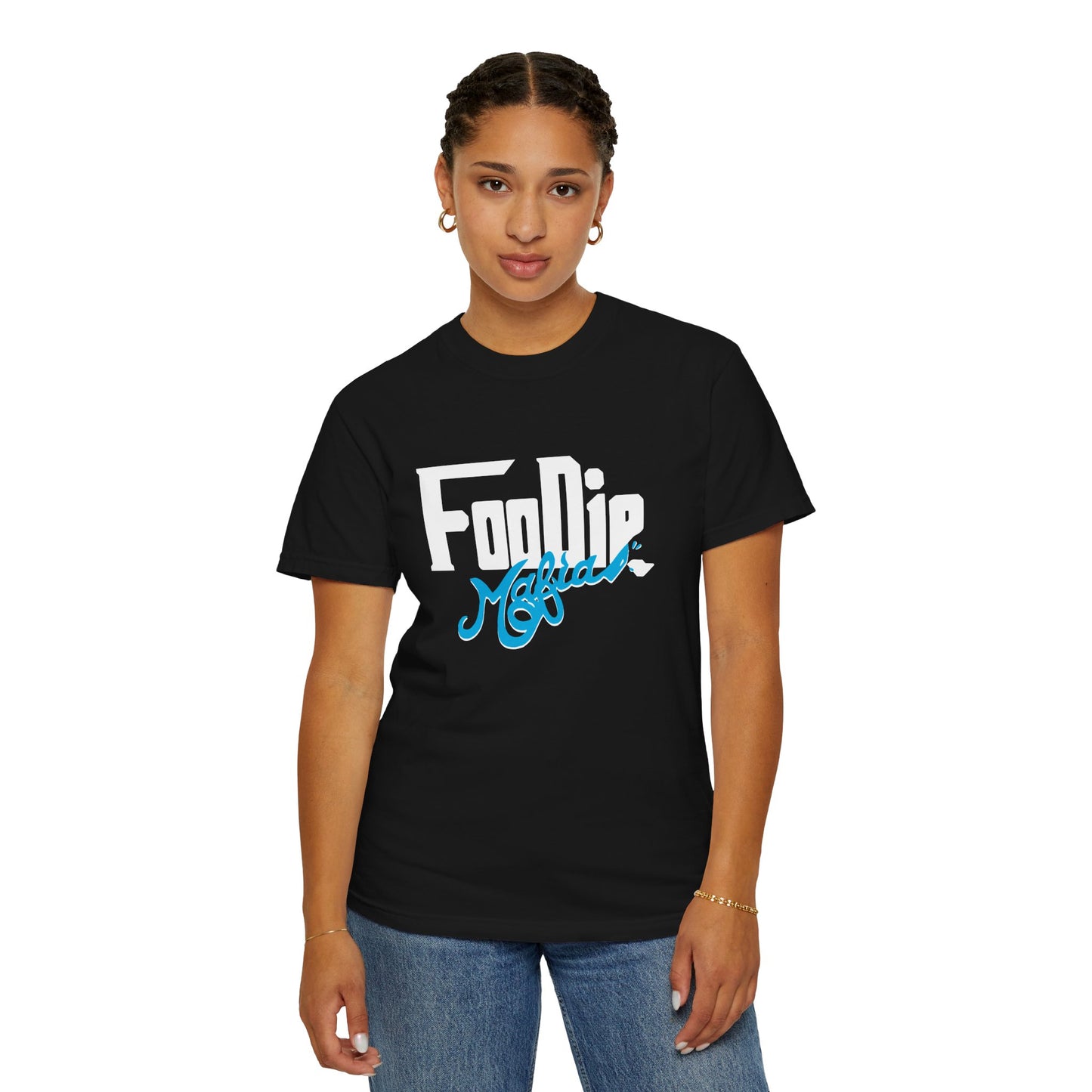 L.O.E.F White Foodie Mafia Unisex Tee Shirt  (Apricot)