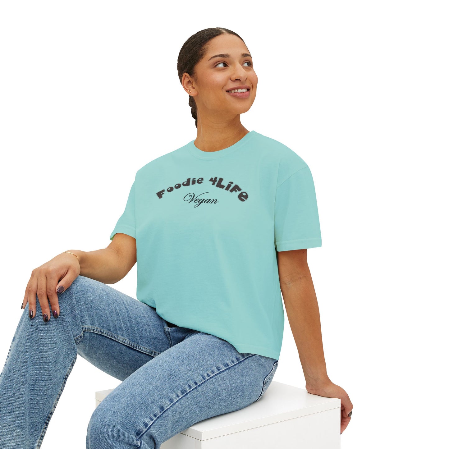L.O.E.F Foodie 4Life Vegan Boxy Tee (Black)