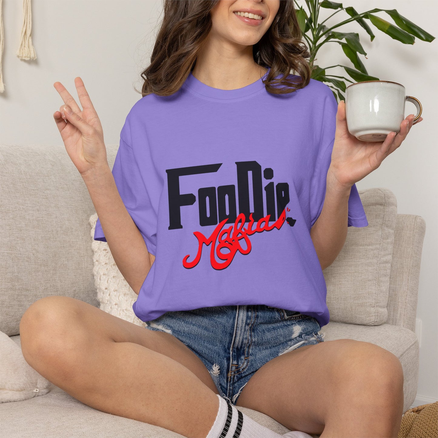 L.O.E.F Foodie Mafia Unisex Tee Shirt (Flat Red)