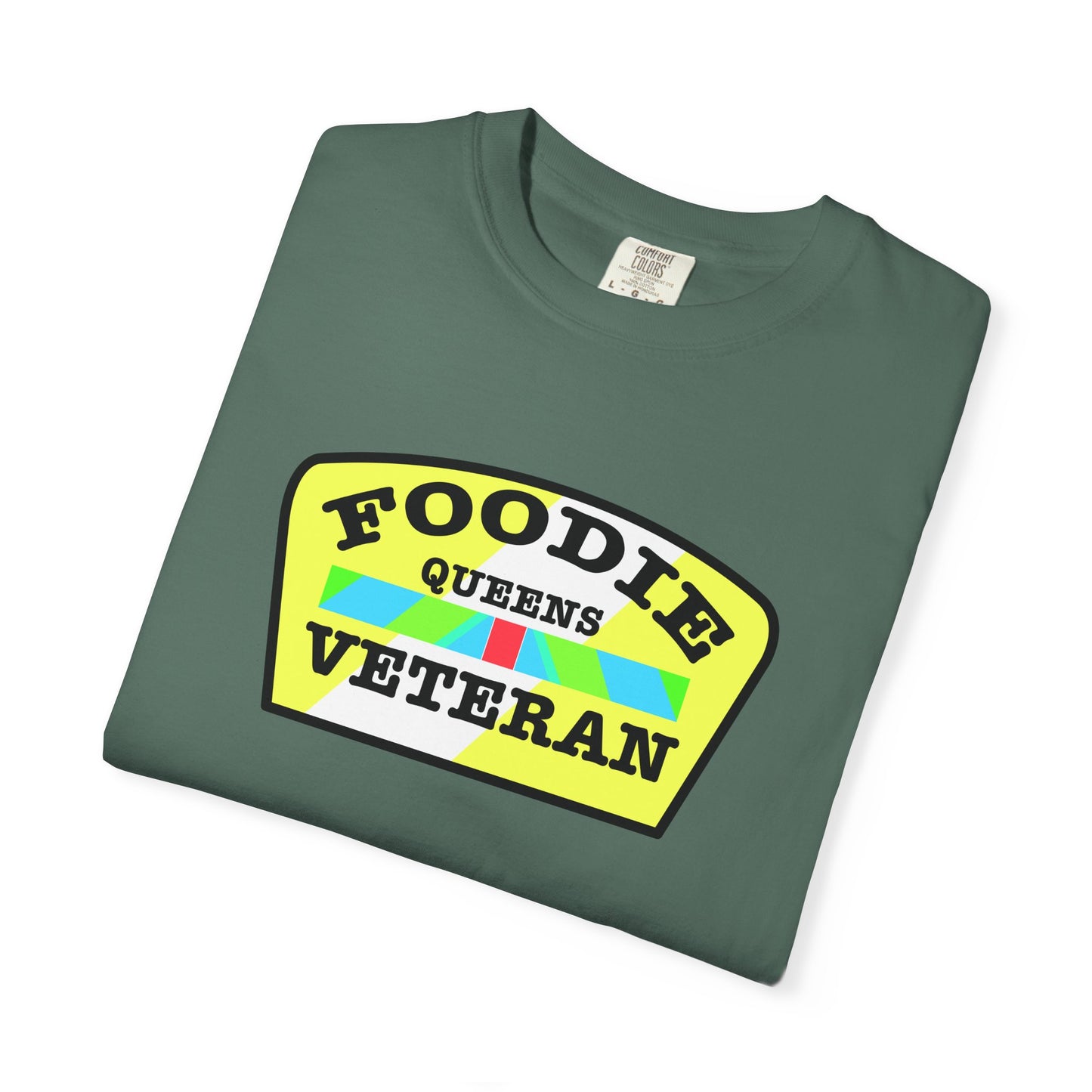 L.O.E.F Foodie Veteran QUEENS Unisex Tee Shirt (Yellow and Black)