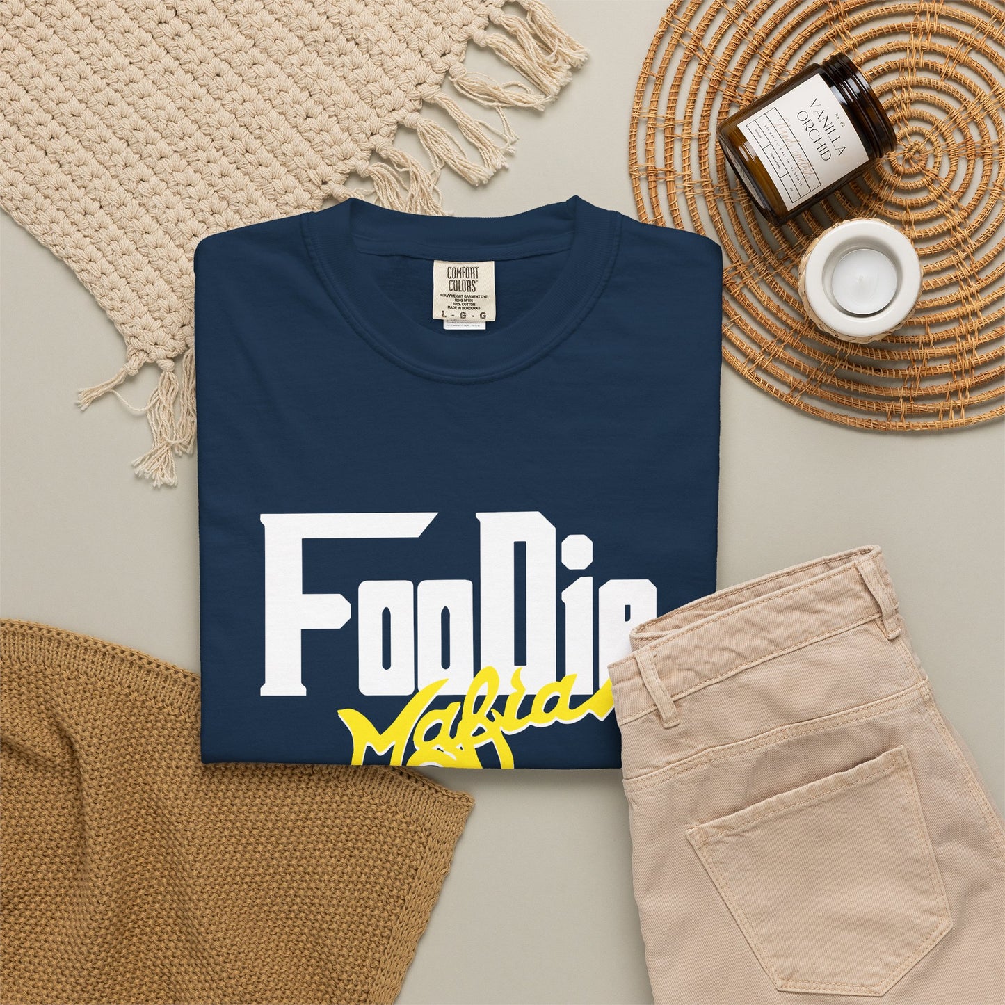 L.O.E.F Foodie Mafia Unisex Tee Shirt  (Yellow)