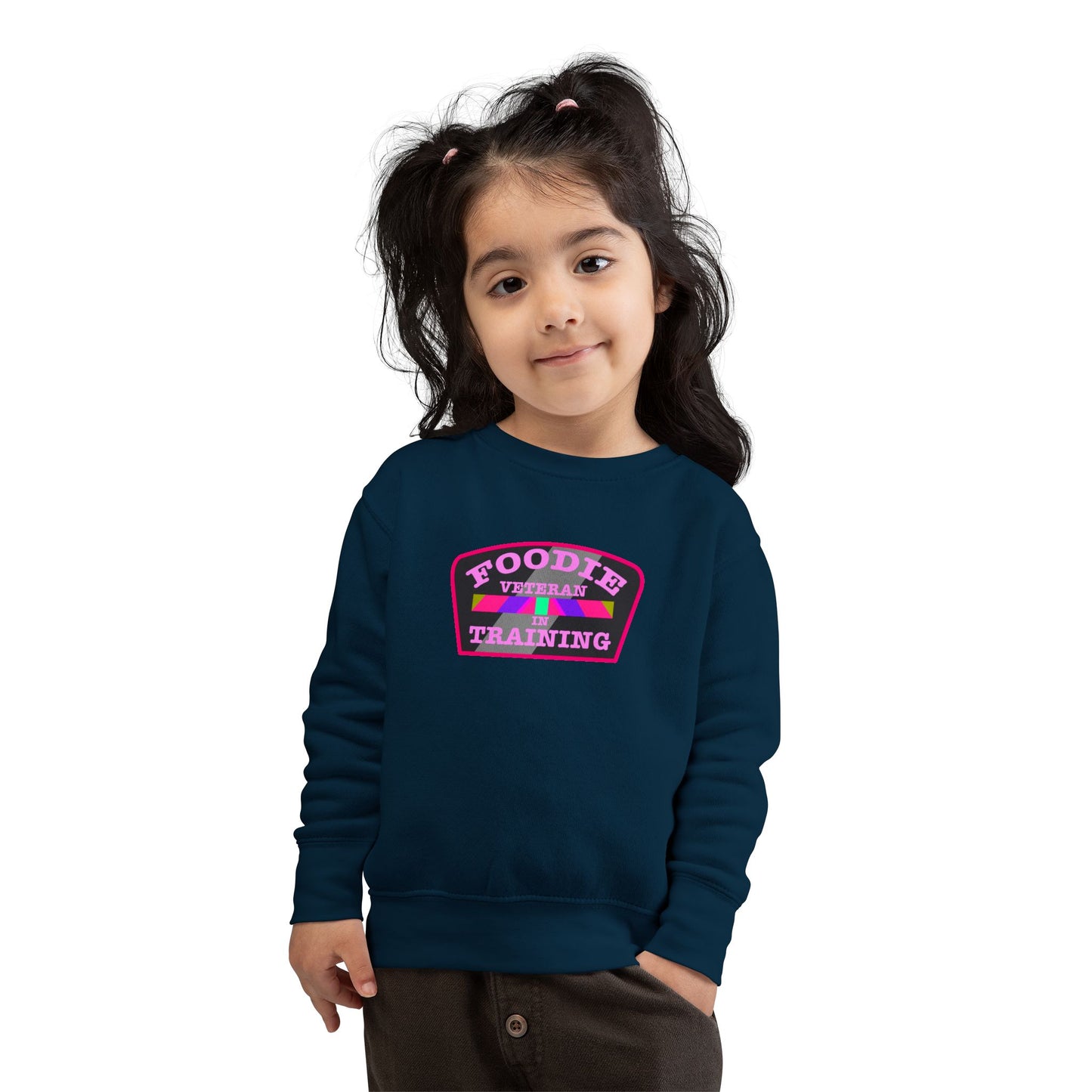 L.O.E.F Foodie Veteran In Training Toddler Sweatshirt (Pink)