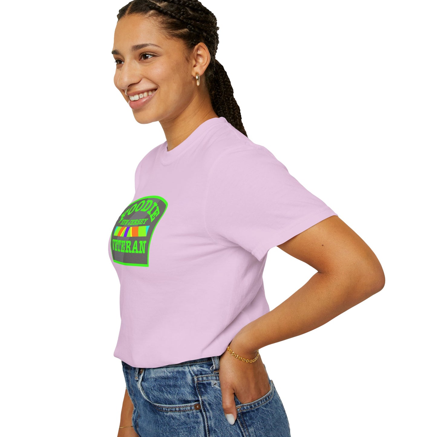 L.O.E.F Foodie Veteran NEW JERSEY Unisex Tee Shirt (Neon Green)