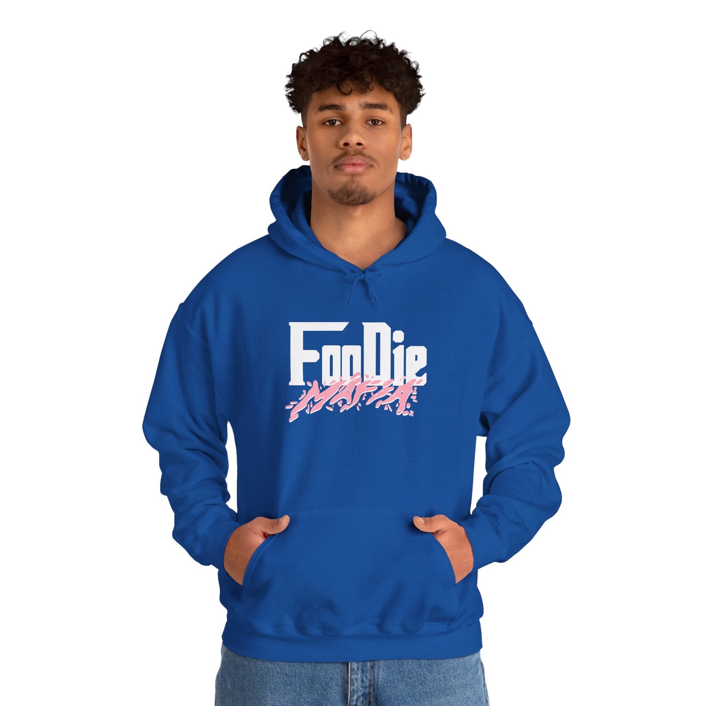 L.O.E.F White Foodie Mafia Unisex Hooded Sweatshirt (Soft Pink)