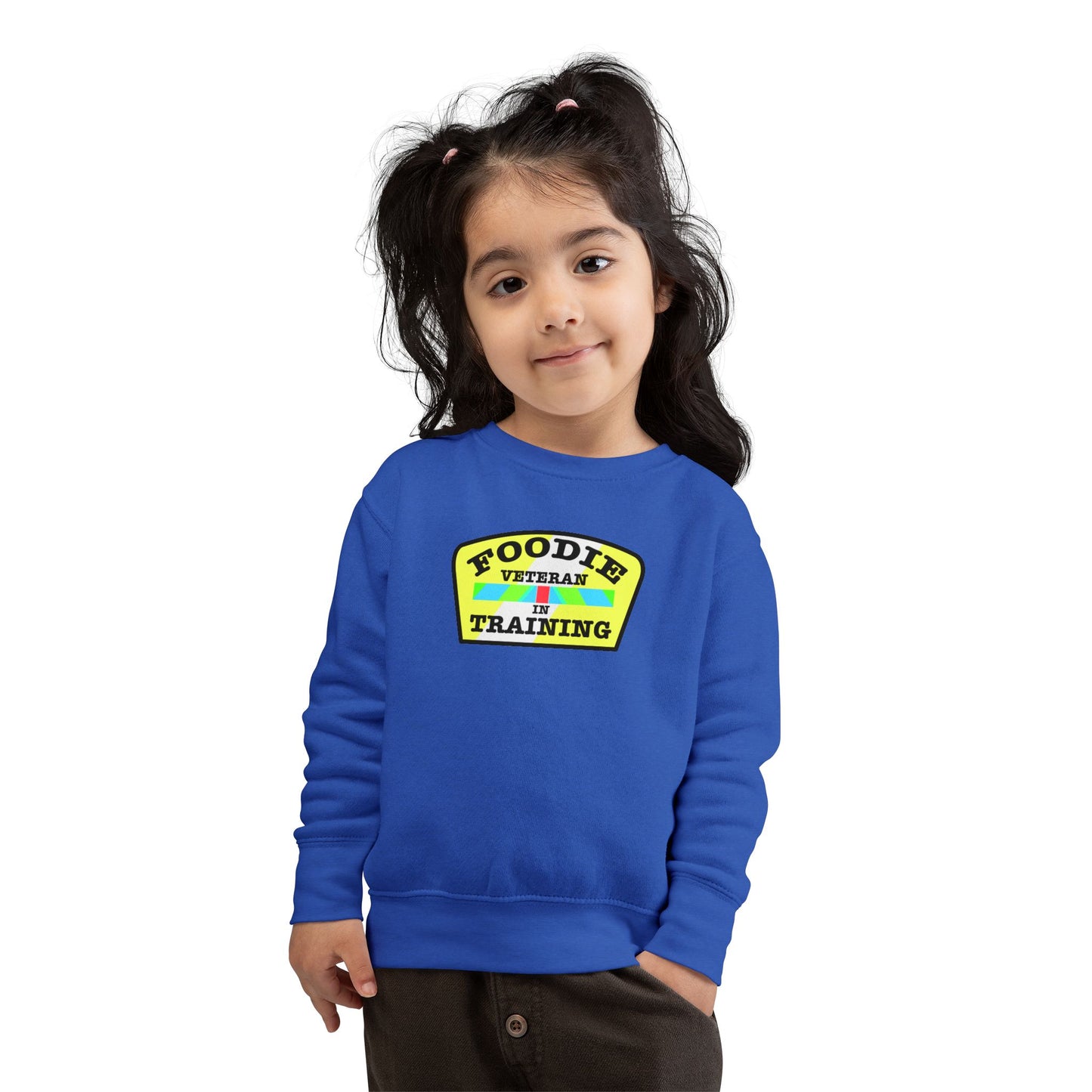 L.O.E.F Foodie Veteran In Training Toddler Sweatshirt (Black and Yellow)