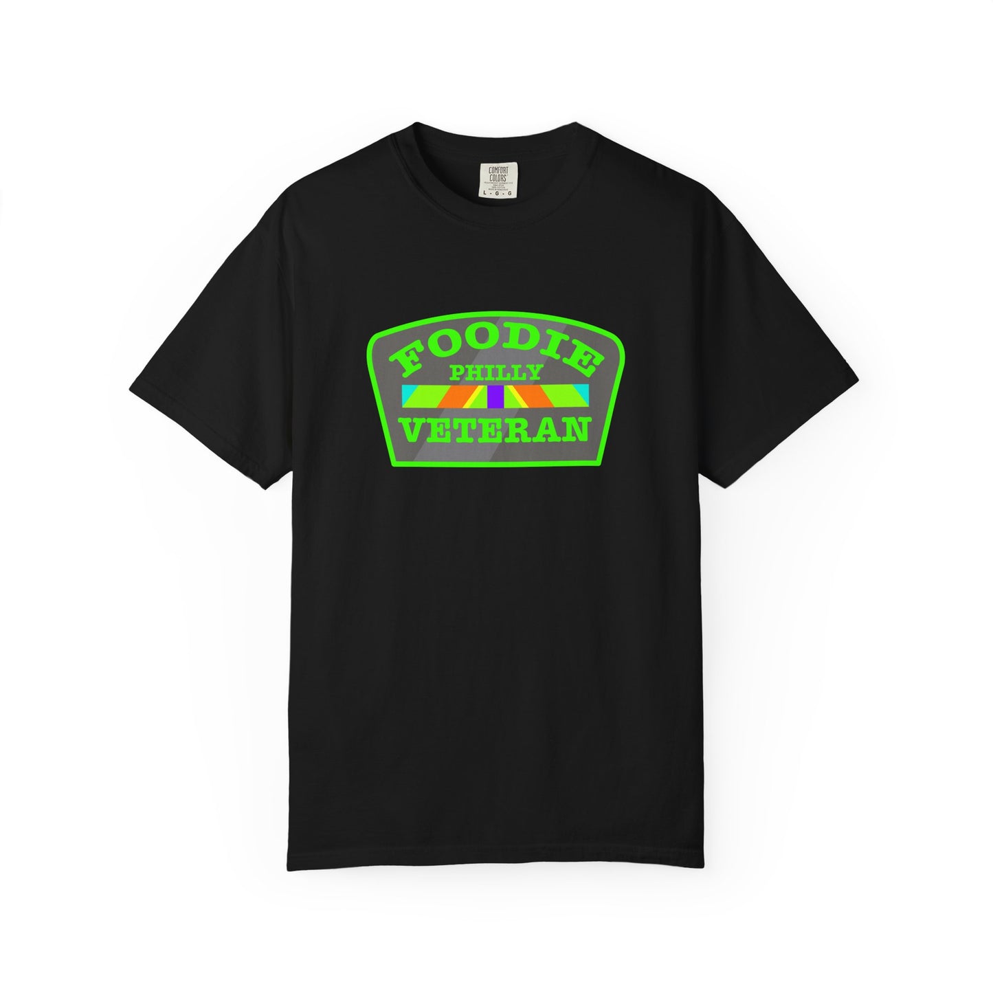 L.O.E.F Foodie Veteran PHILLY Unisex Tee Shirt (Neon Green)
