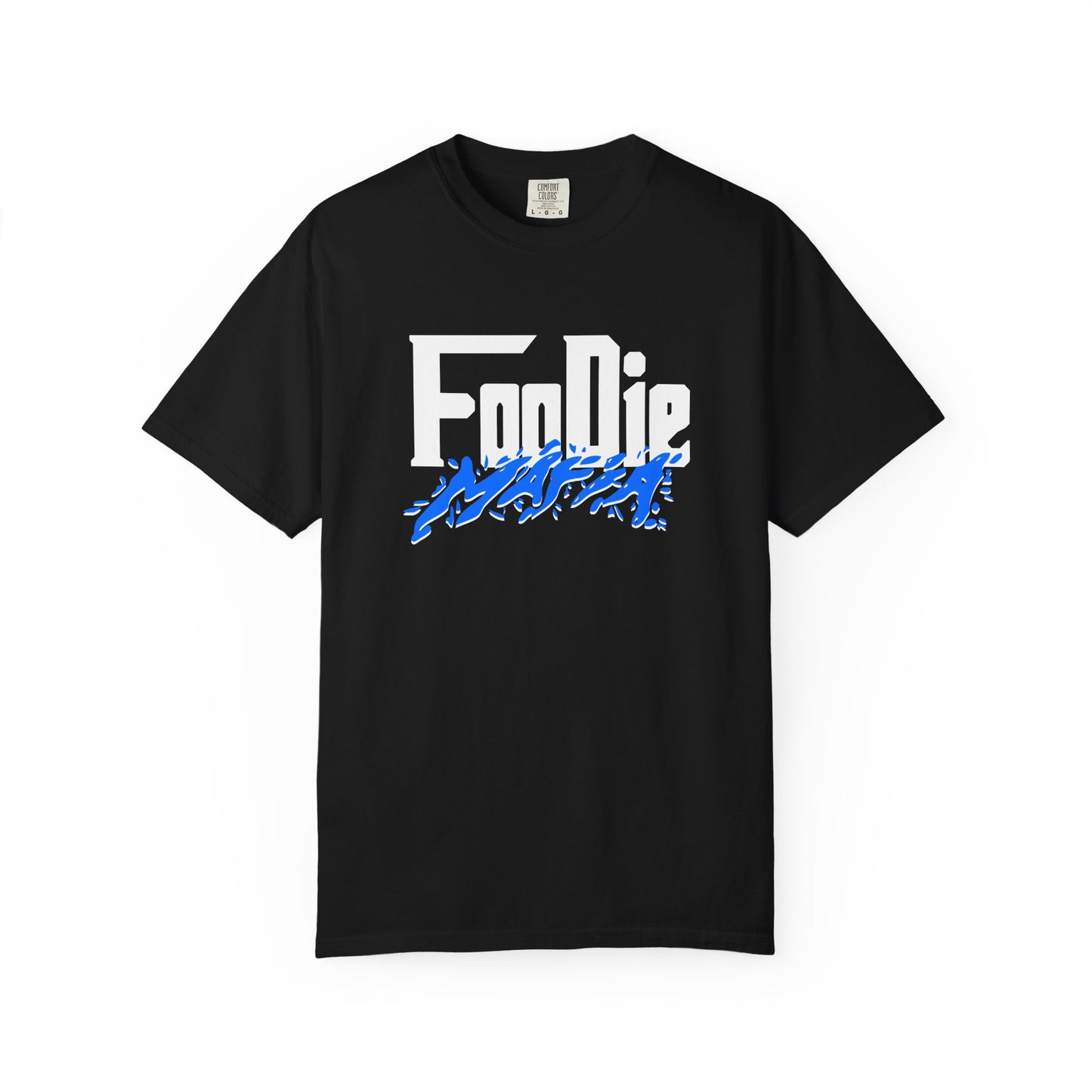 L.O.E.F White Foodie Mafia Unisex Tee Shirt (Blue)