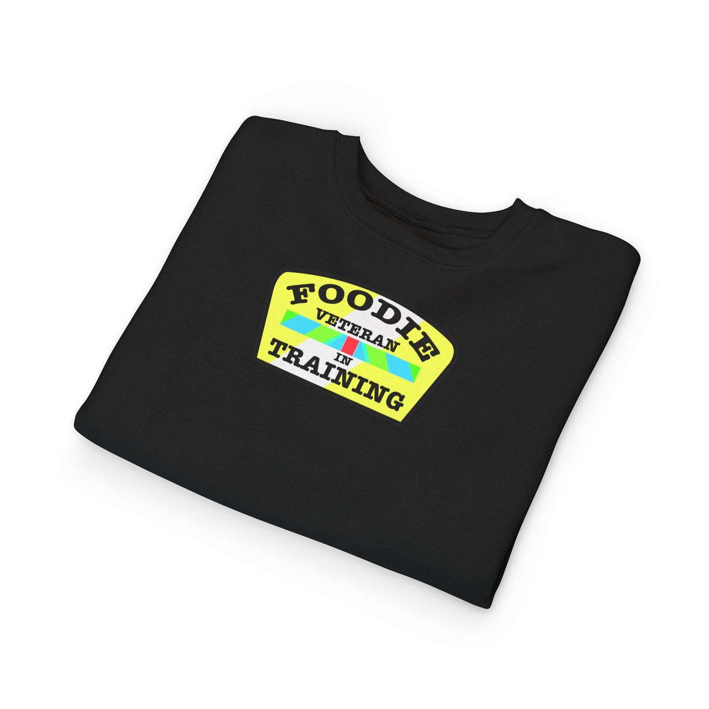L.O.E.F Foodie Veteran In Training Toddler Sweatshirt (Black and Yellow)