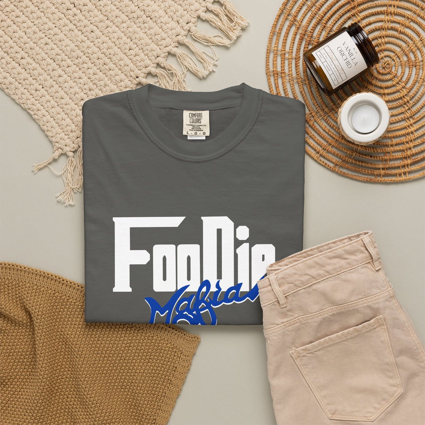 L.O.E.F Foodie Mafia Unisex Tee Shirt  (Dark Blue)