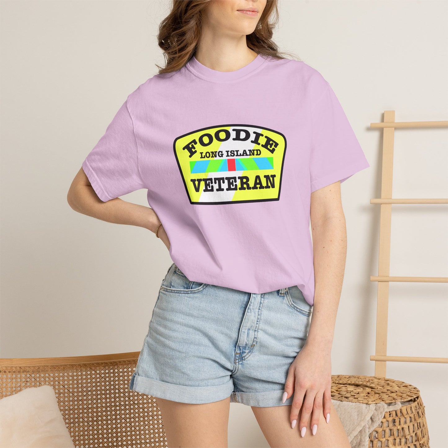 L.O.E.F Foodie Veteran Long Island Unisex Tee Shirt (Black and Yellow)