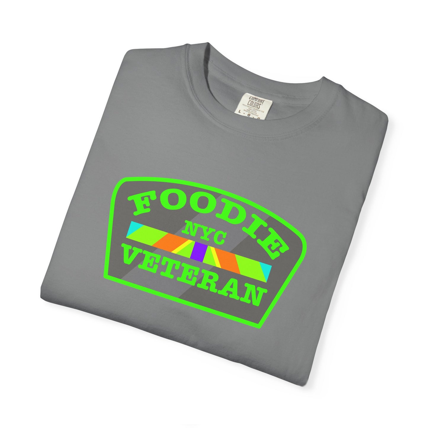 L.O.E.F Foodie Veteran NYC Unisex Tee Shirt (Neon Green)
