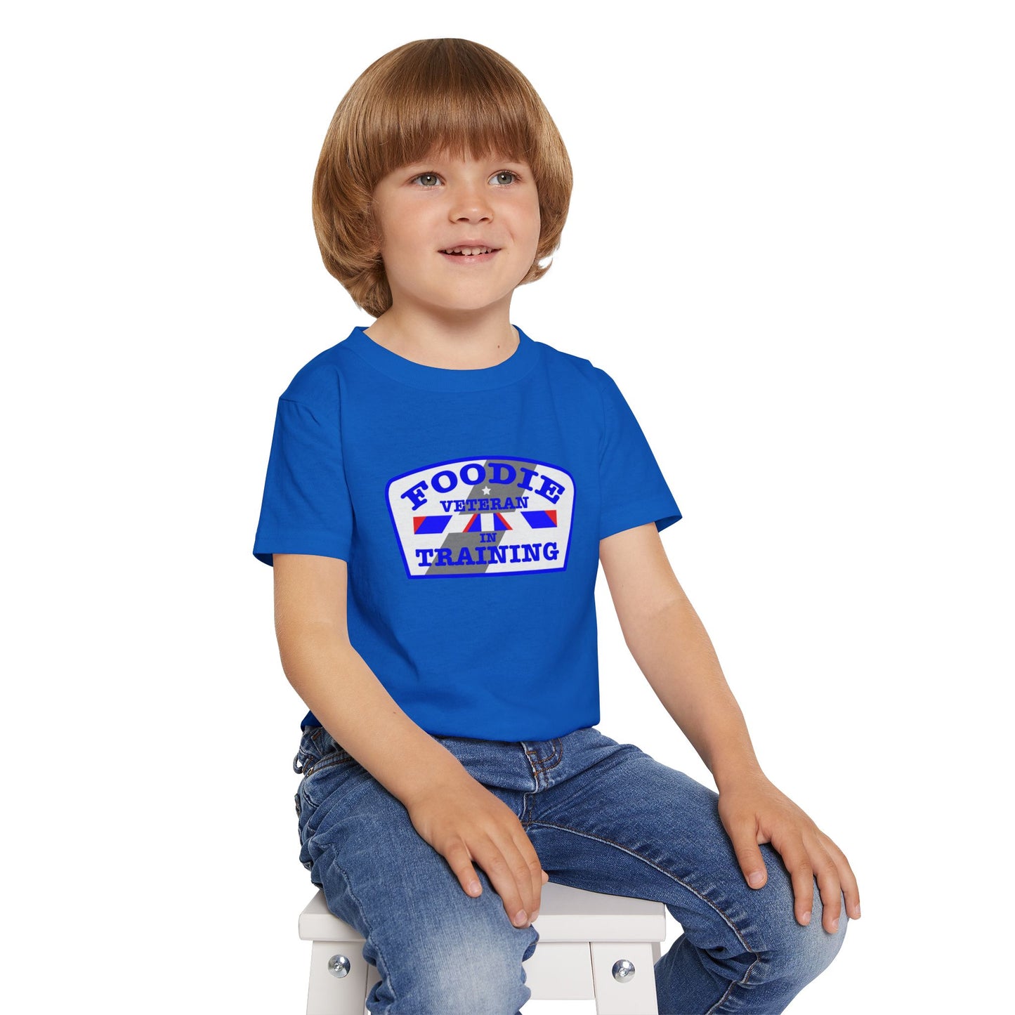 L.O.E.F Foodie Veteran In Training Toddler Tee Shirt (Blue)