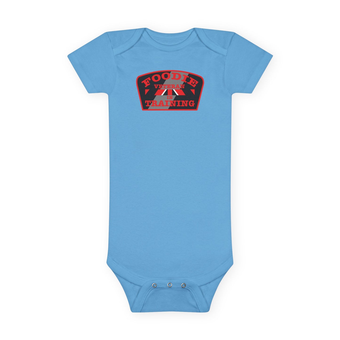 L.O.E.F Foodie Veteran In Training Baby Bodysuit (Red)