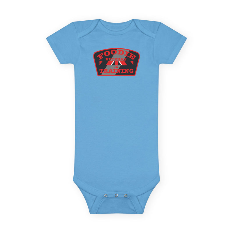 L.O.E.F Foodie Veteran In Training Baby Bodysuit (Red)