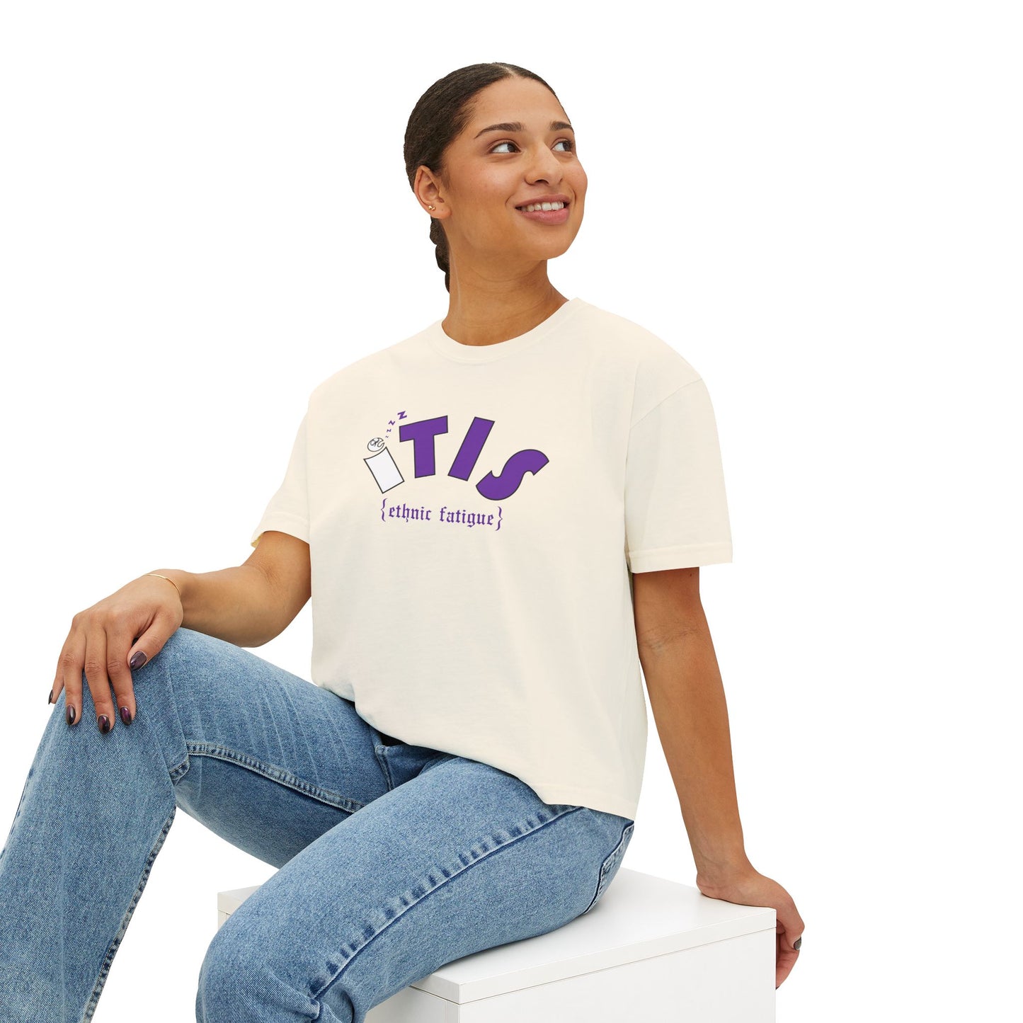 L.O.E.F ITIS Women Boxy Tee (Purple)