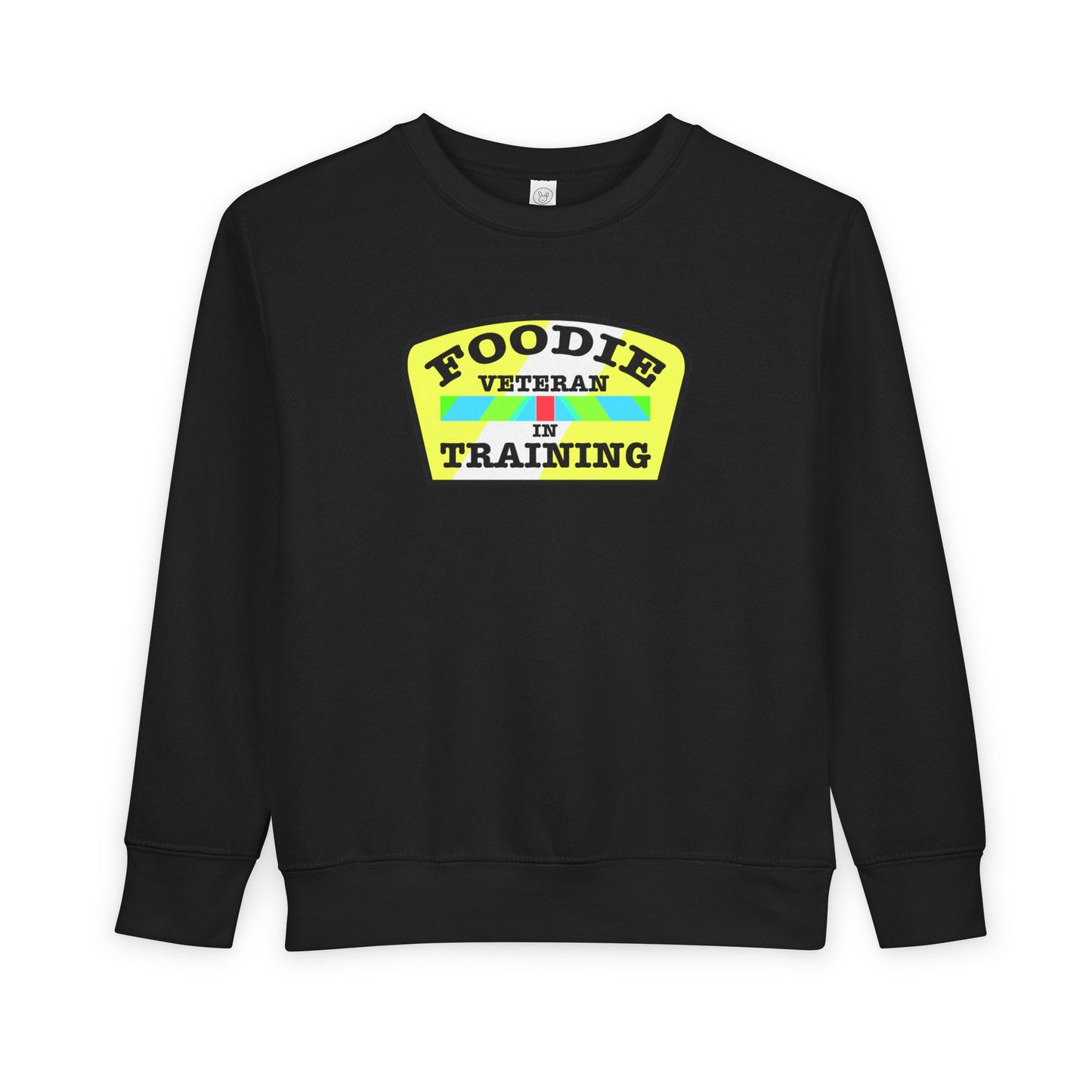 L.O.E.F Foodie Veteran In Training Toddler Sweatshirt (Black and Yellow)