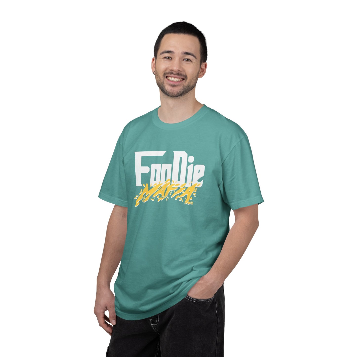 L.O.E.F White Foodie Mafia Unisex Tee Shirt (Yellow)