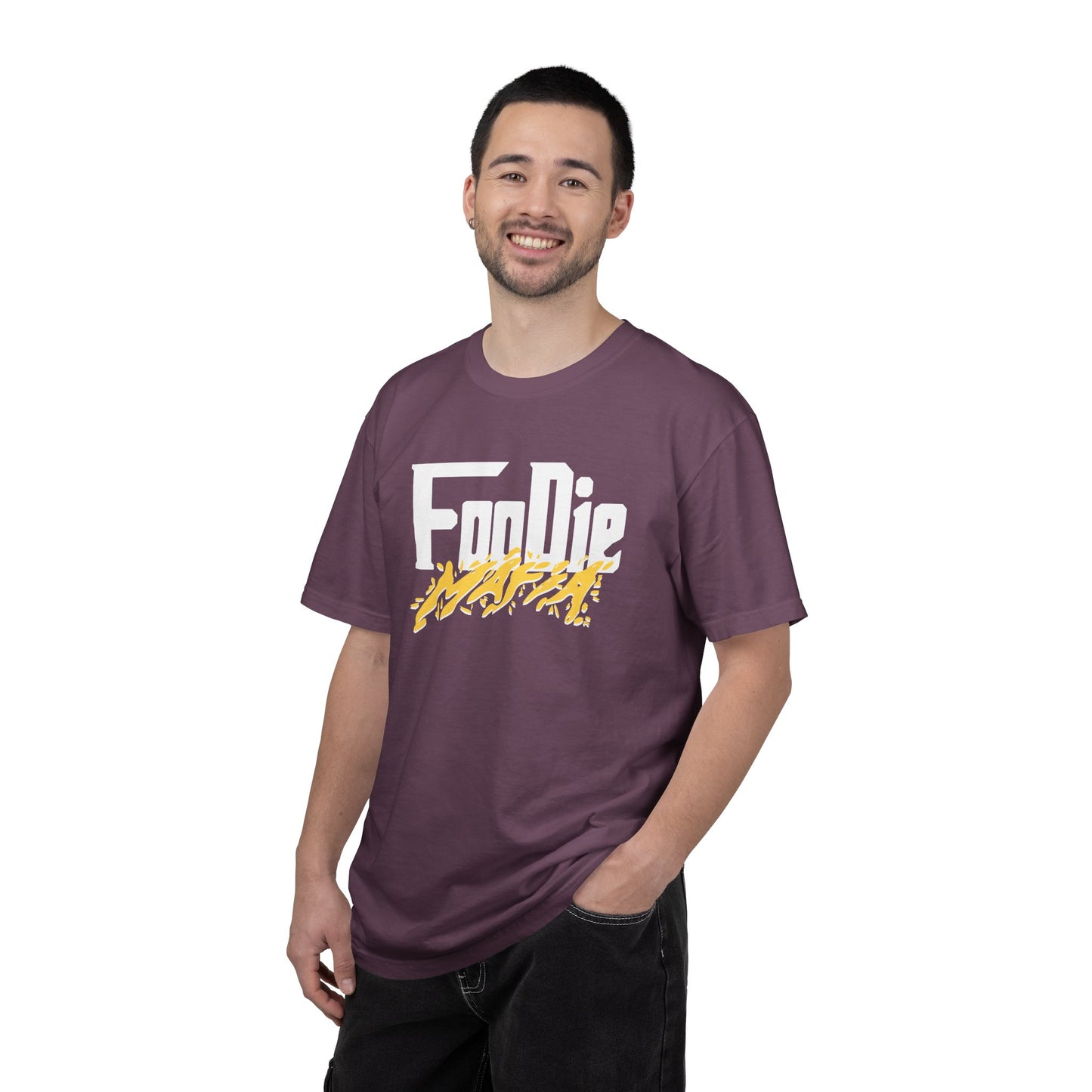 L.O.E.F White Foodie Mafia Unisex Tee Shirt (Yellow)