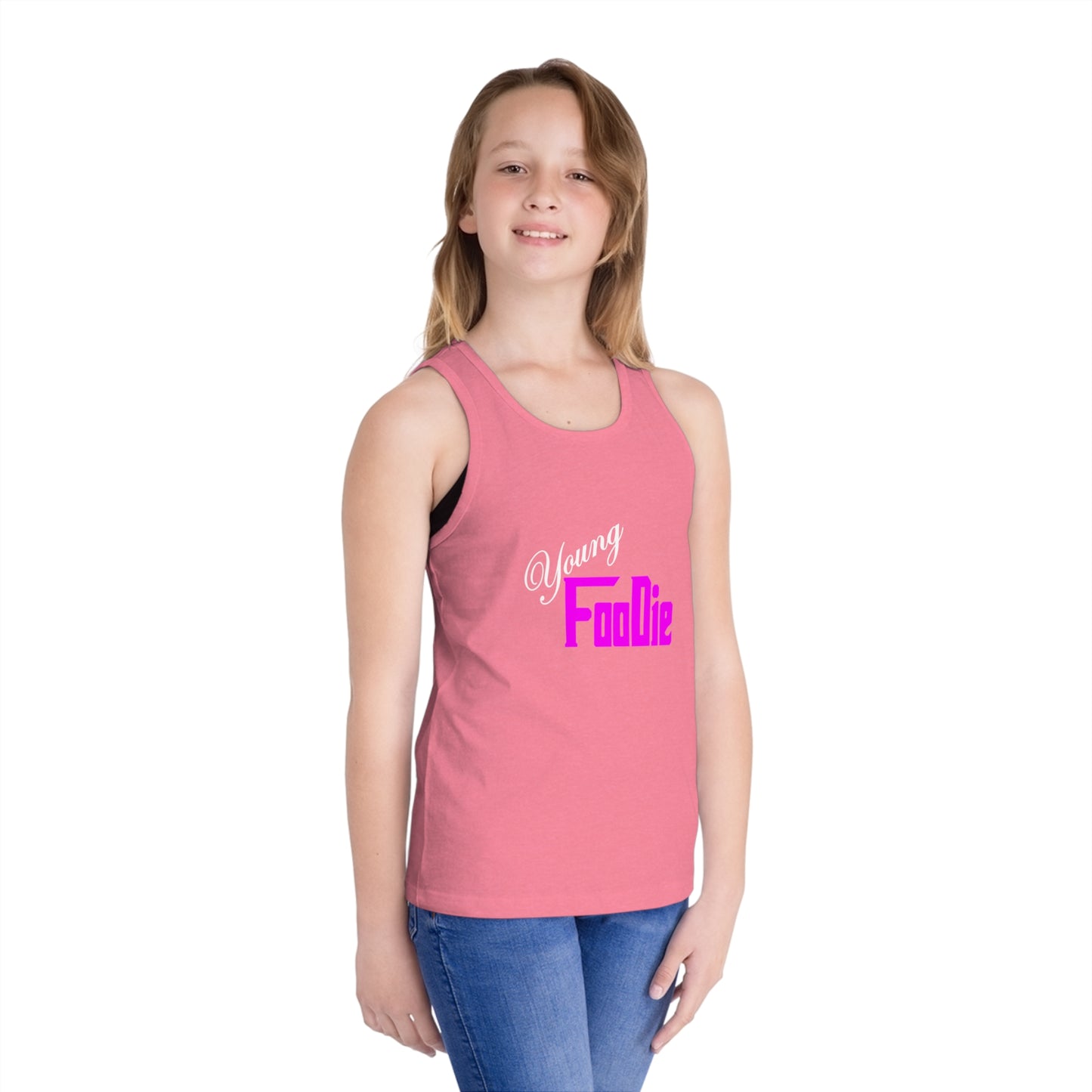 L.O.E.F White Young Foodie Kid Tank Top (Fuchsia)